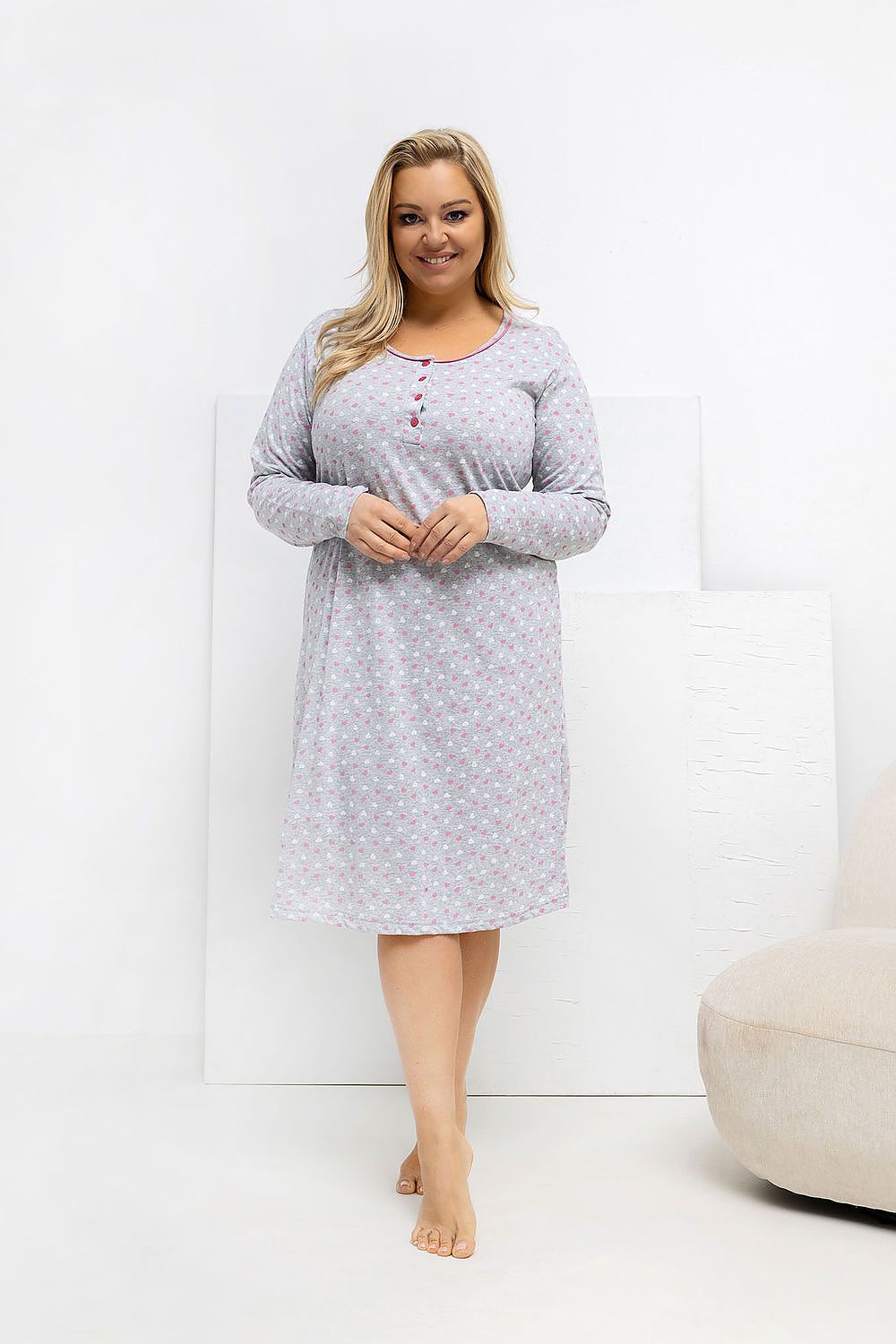  Plus Size Nightgown model 223309 Forever Pink 